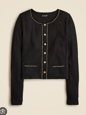 J Crew Black Vintage Rib Lady Jacket Shirt Size 3X